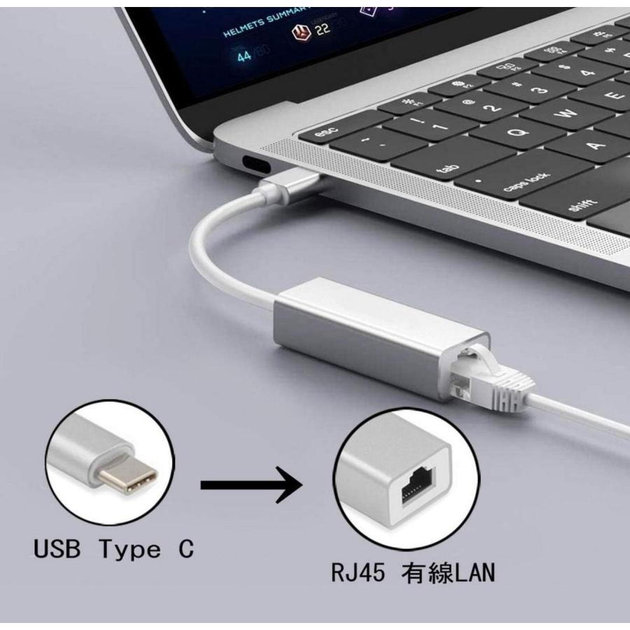 有線LANアダプタ USB-C Type-C (Thunderbolt 3/4) - 10/100Mbps 高速