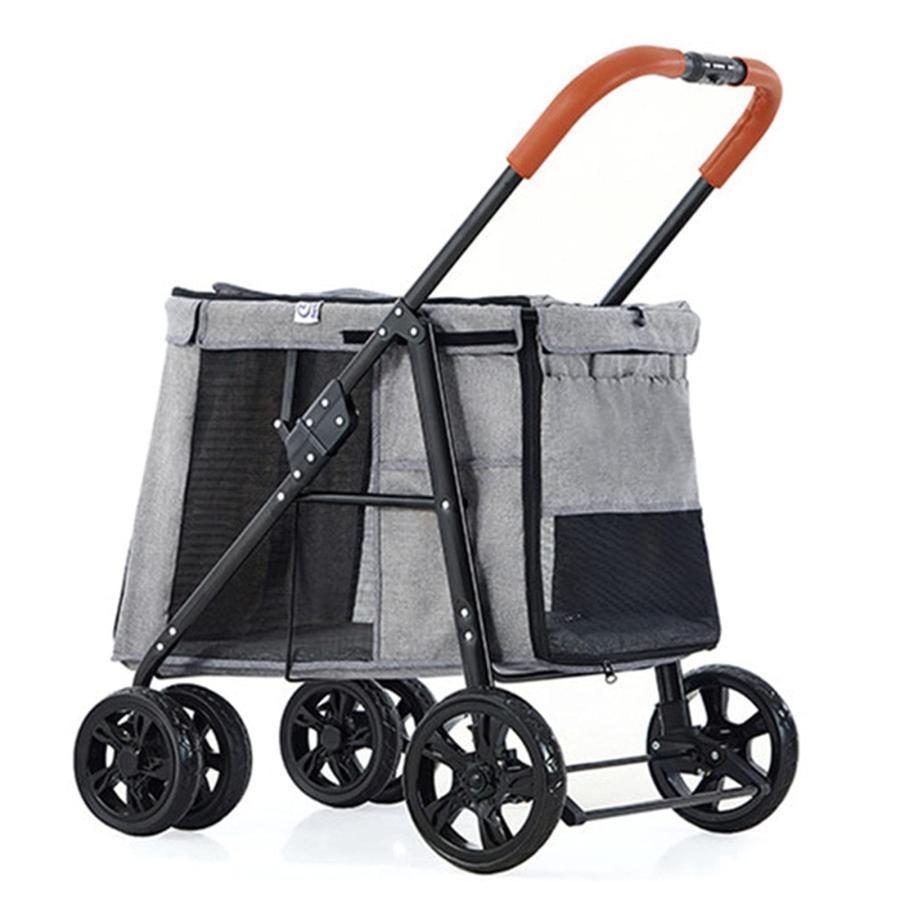 【値下げ中】 ペットカート 犬用 キャリーカート 犬用ベビーカー ペットバギー 折りたたみ式 犬 カート 猫犬兼用 360°回転 多頭用 多機能 軽量 組み立て簡単 耐荷重30kg 介護 【W2203233716】(11836円)