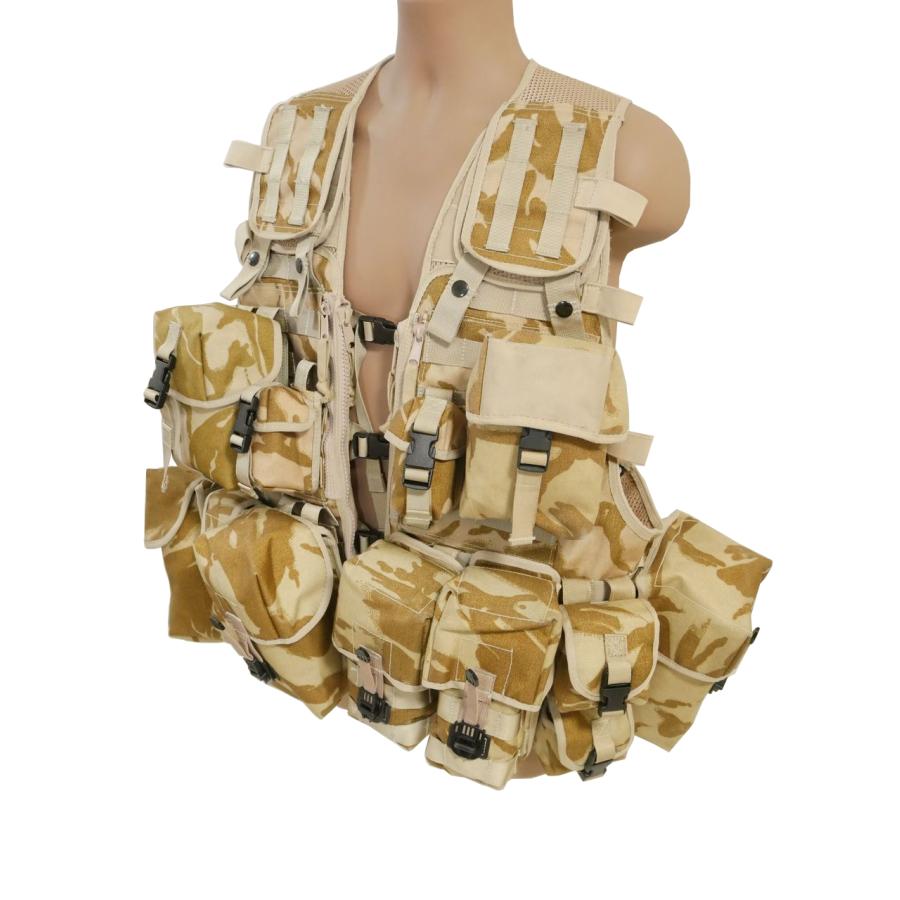イギリス軍 タクティカル ロードキャリング　デザートDPM ポーチ×13個 MILITARY イギリス軍 タクティカル ロードキャリング ベスト