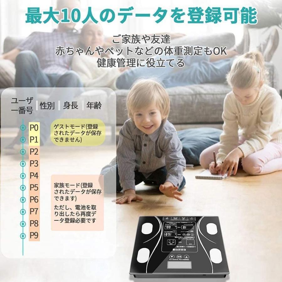 １着でも送料無料 健康管理 計測計 体重計 体組成計 体脂肪計 ヘルスメーター アプリ不要 12項測定 電子はかり デジタル スマートスケール 自動認識機能付き 体重 体脂肪率