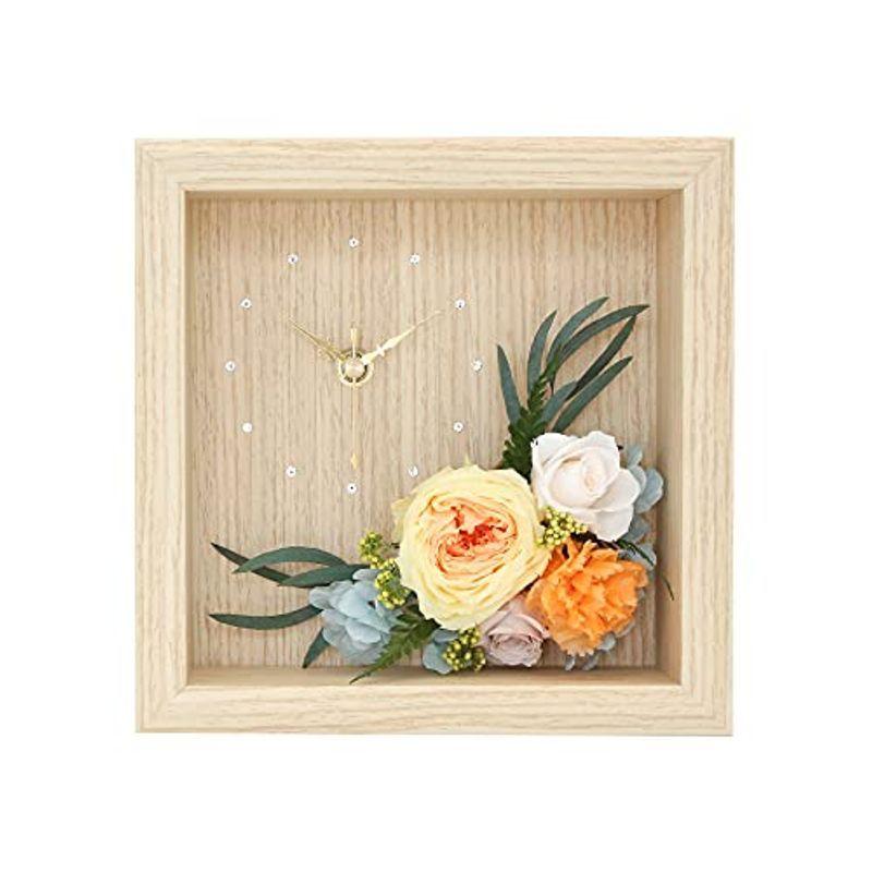 Mahalo 木製 リゾート プリザーブドフラワー マハロ ハワイ 置時計 Tokyo マハロ インテリア時計 Lightblue 雑貨 プレゼント ギフト 置時計 ハワイアンインテリア 時計