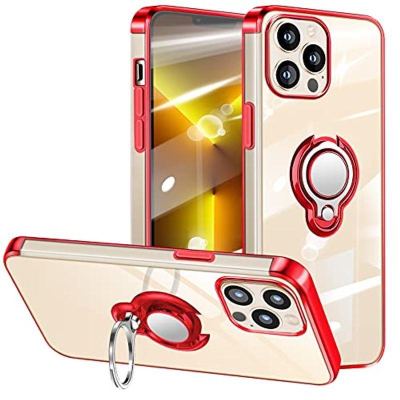 Kadixini iPhone 13 Pro Max 用 ケース リング クリア ソフト TPU 6.7インチ メッキ加工 黄変防止 耐衝撃  世界的に有名な