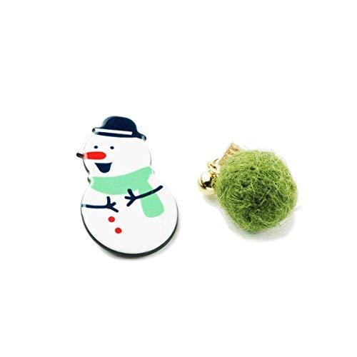 [ATK21] 雪だるま トナカイ カップケーキ アシンメトリー ピアス かわいい 人気 おススメ クリスマス Xmasギフト