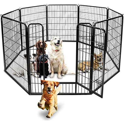 BAOJIADA ペットフェンス 大型犬用 中型犬用 サークル 室内室外兼用 ペットケージ パネル8枚 ペットサークル ス? 