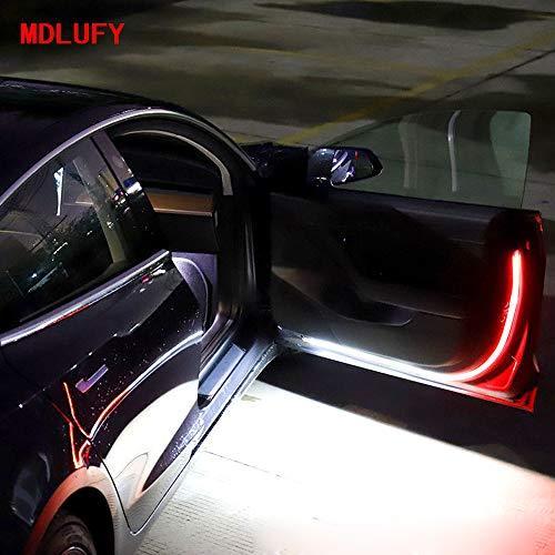 人気デザイナー Mdlufy 車ドア Led警告灯 ストロボ Ledテープライト 赤 白 二色光安全シリコーンled チューブ 安全サイドライト 衝突防止 警告灯 防水 汎用 取り付け簡単 Jacmotors Com Pa