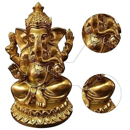 ガネーシャの置物 ゴールド インドの神様 象 仏像 オブジェ 卓上