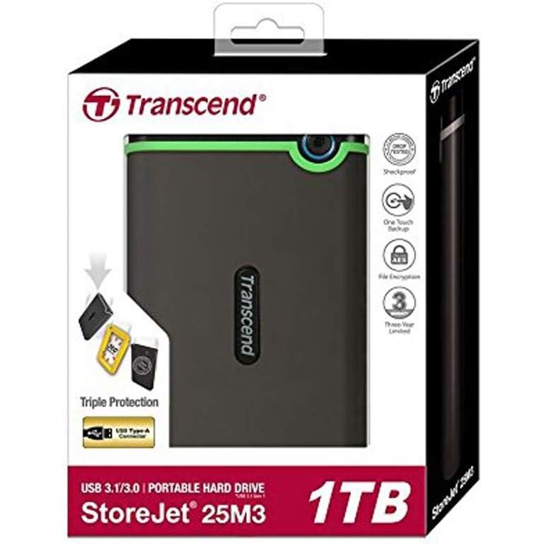 Transcend ポータブルHDD 1TB 耐衝撃 スリムタイプ USB3.1 Gen1