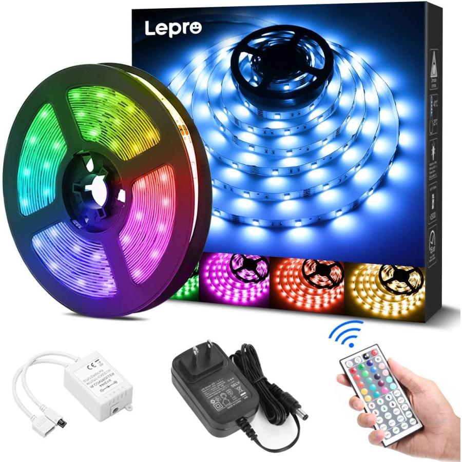 Lepro LEDテープライト 5m RGB 高輝度 調光調色 150連 高密度 SMD 5050 
