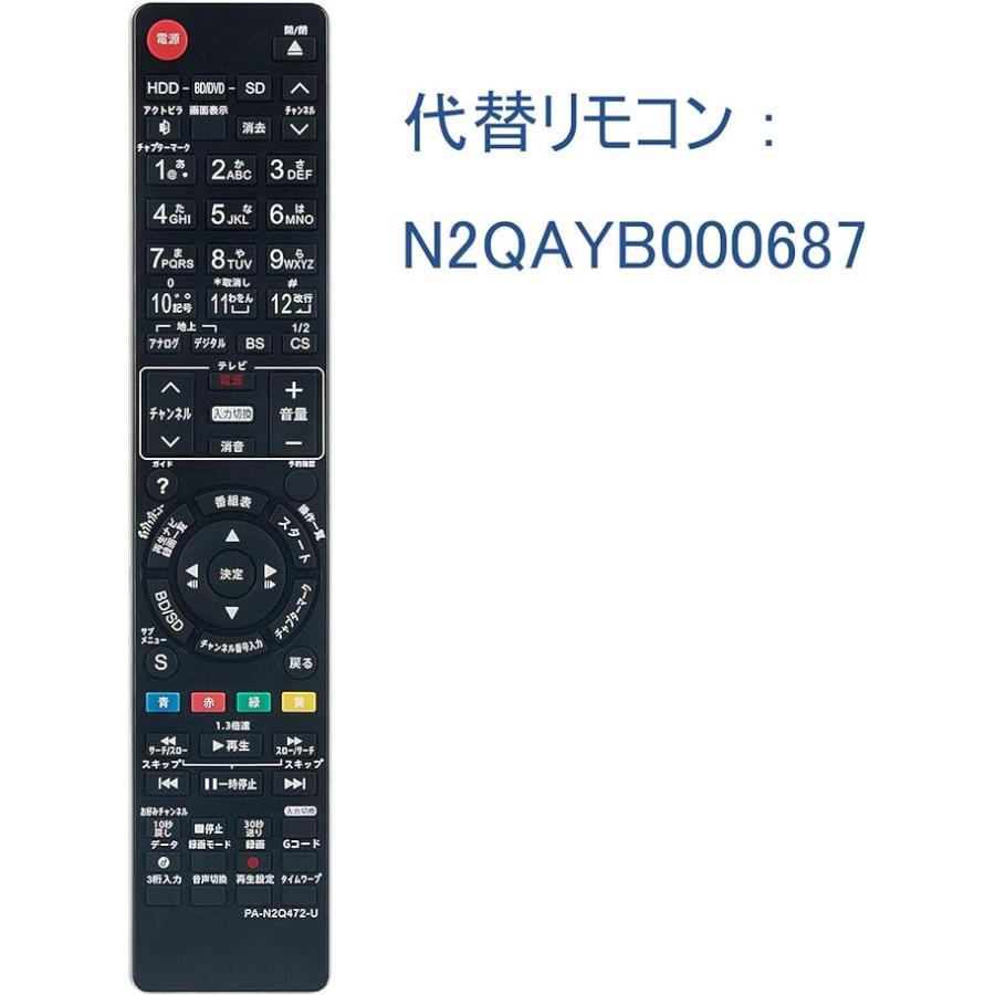 PerFascin 代替リモコン FITS FOR N2QAYB000687 Panasonic