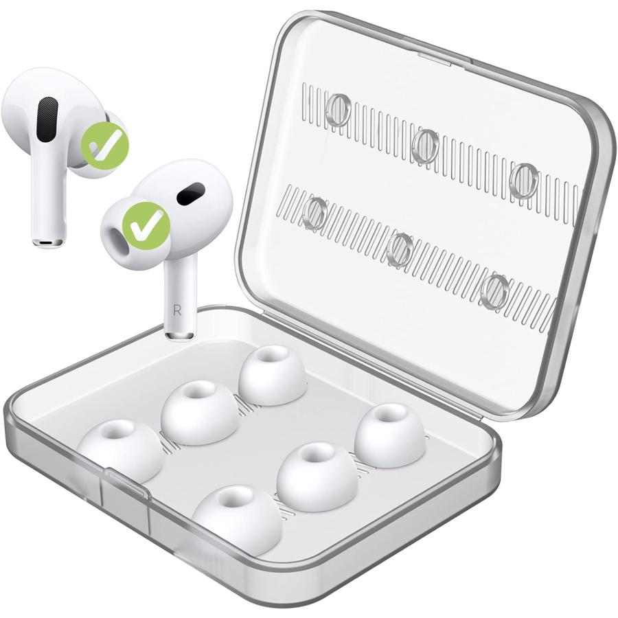 Link Dream イヤーピース AirPods Pro 第1/2世代対応 シリコン イヤーチップ [S/M/Lサイズ各ペア] AirPods Pro イヤーピース  3ペア  収納ケース付き (S/M/L) | 