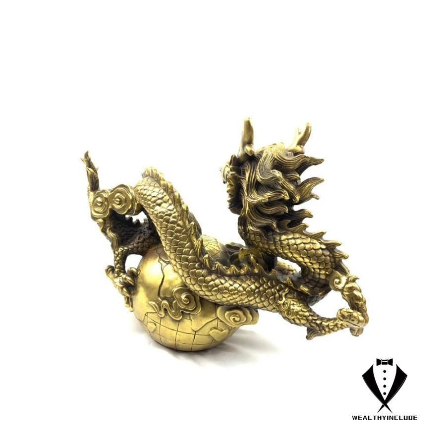 特大圧倒的なパワー龍の置物 銅製(真鍮) 横幅50cm 龍 龍の置物 龍神 竜