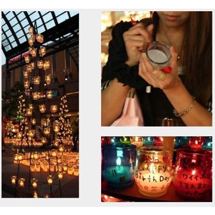 キャンドルナイト用 グラス入りキャンドル付 レンタル カメヤマ ウィッシュライトツリー 3000mm キャンドルイベント用