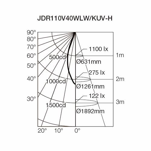 電球 ダイクロハロゲンランプ JDR110V40WLW/KUV-H (10個入) USHIO