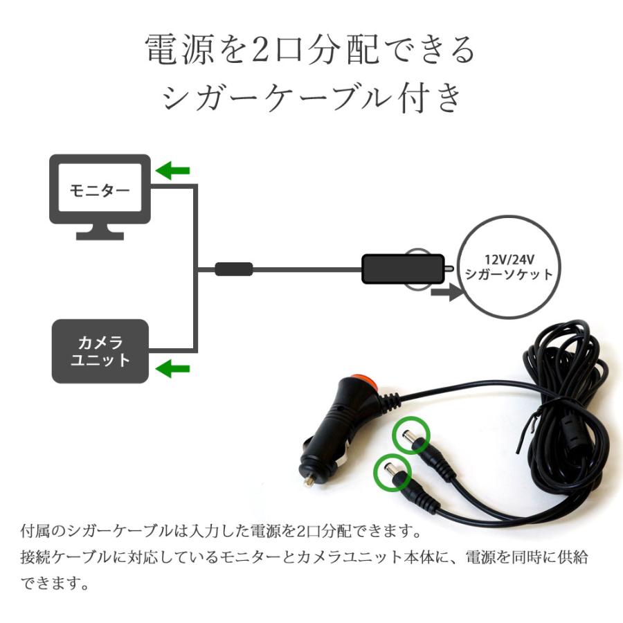 バックカメラ モニターセット シガー電源 カメラ4台セット 360度 4.3インチ 12V 24V 対応 高画質 あすつく 送料無D430BC840MB｜lightingworld｜17