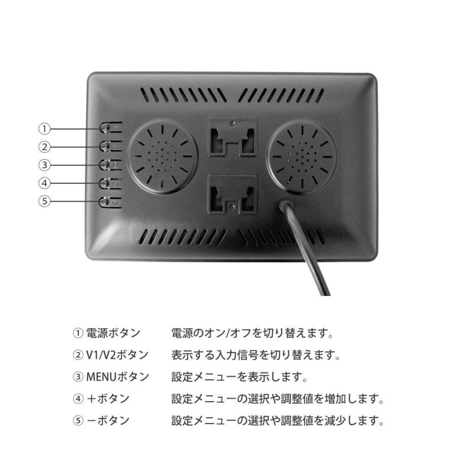 バックカメラ カメラ4台セット モニターセット 7インチ 12V 24V 対応