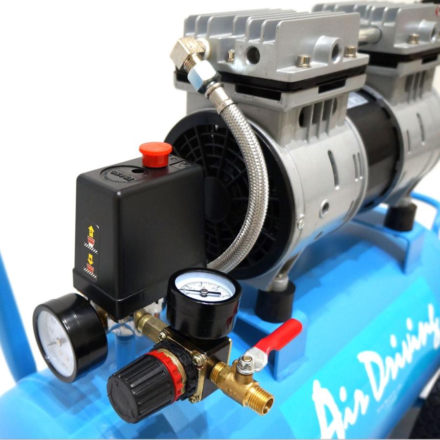 オイルレス エアーコンプレッサー 100V 25L 静音 家庭用 業務用 兼用