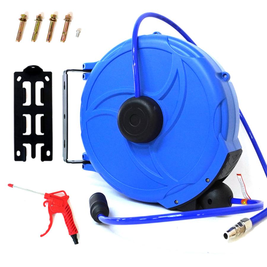 エアーホースリール 15m 自動巻き上げ 天吊りフック ブラケット付 壁掛 天吊り式 送料無 DP015 |  | 09
