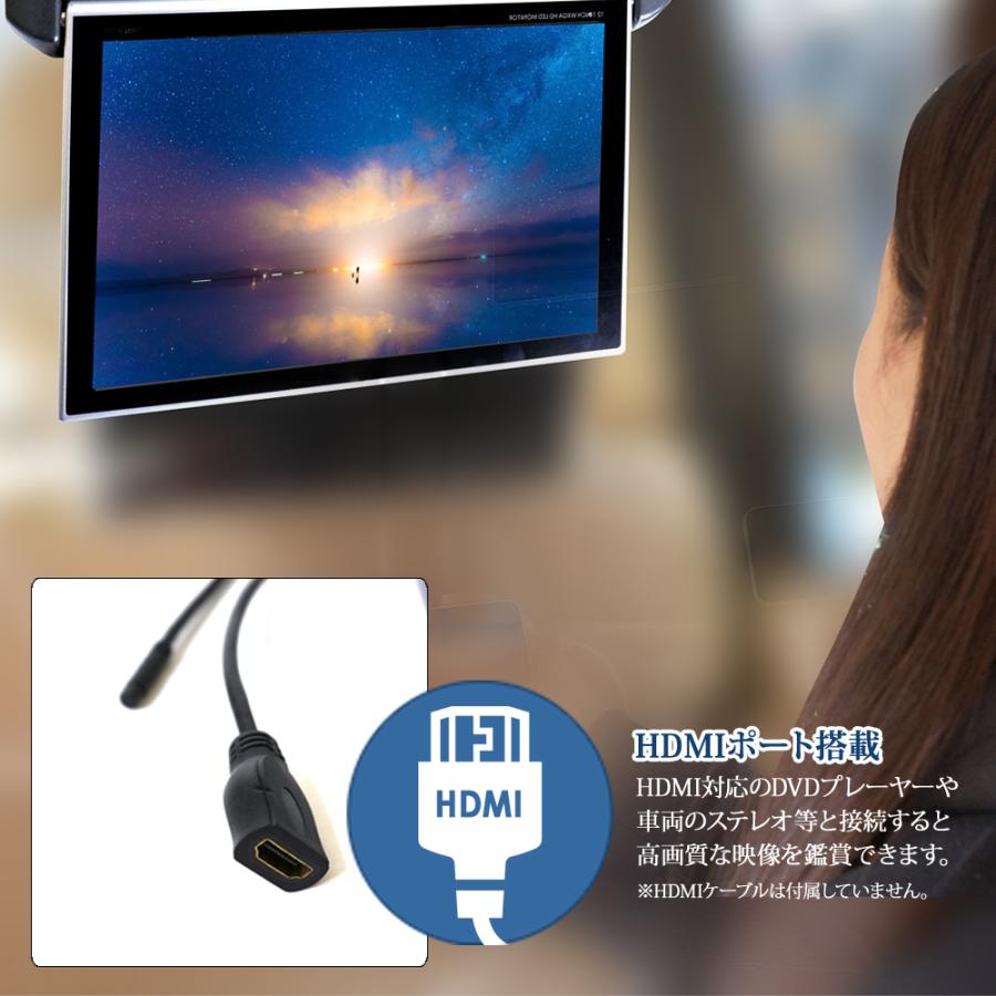 12.1インチ フリップダウンモニター LEDバックライト 車載用 液晶モニター HDMI RCA microSD USB 動画再生 7色LED 高画質 M's Global Market（エムズ グローバル マーケット） 12.1インチ