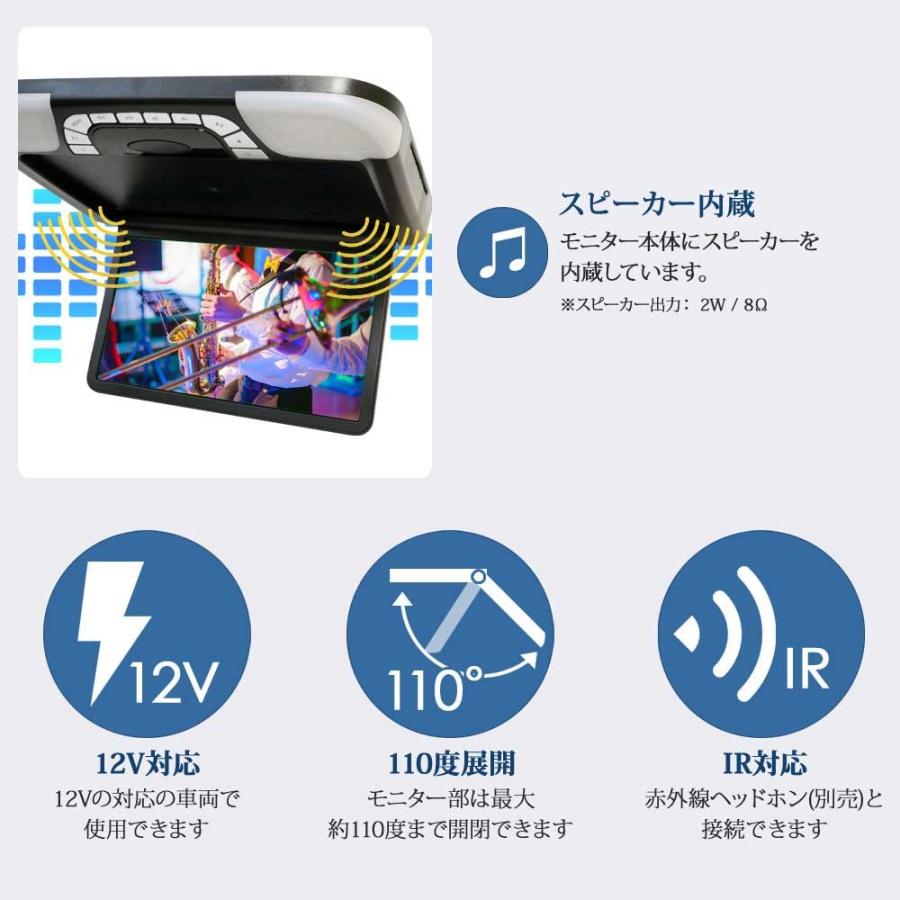 フリップダウン モニター 14.1インチ DVD プレイヤー 内蔵 スピーカー