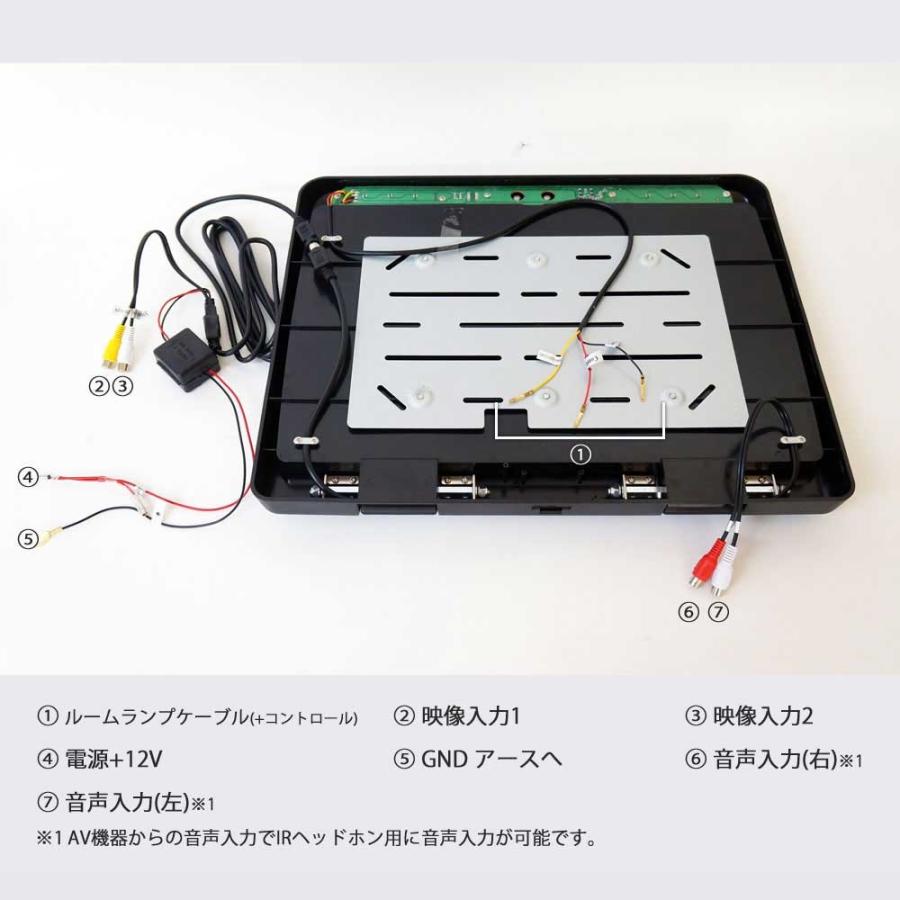 フリップダウンモニター 15.6インチ 高画質 赤外線ヘッドホン