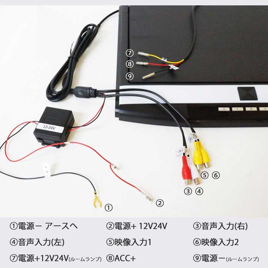 フリップダウンモニター 15.6インチ 12V 24V フルHD 高画質1920×1080 HDMI端子 USB SD 3色選択可 送料無 F1561｜lightingworld｜07