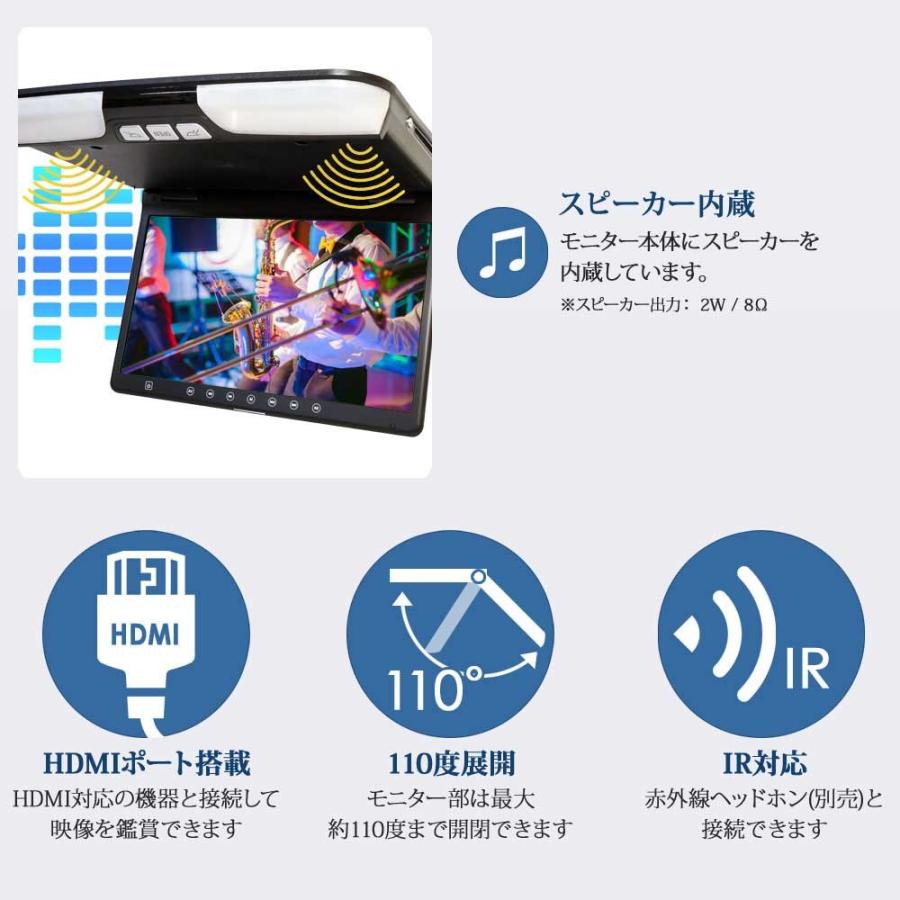 フリップダウンモニター 15.6インチ DVDプレーヤー FM HDMI 高