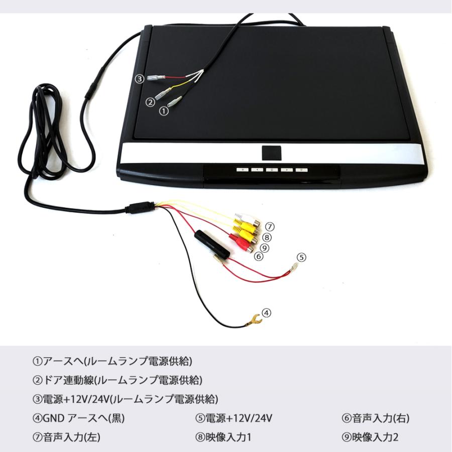 フリップダウンモニター 17.3インチ 大型 薄型 高画質 フルHD ワイド