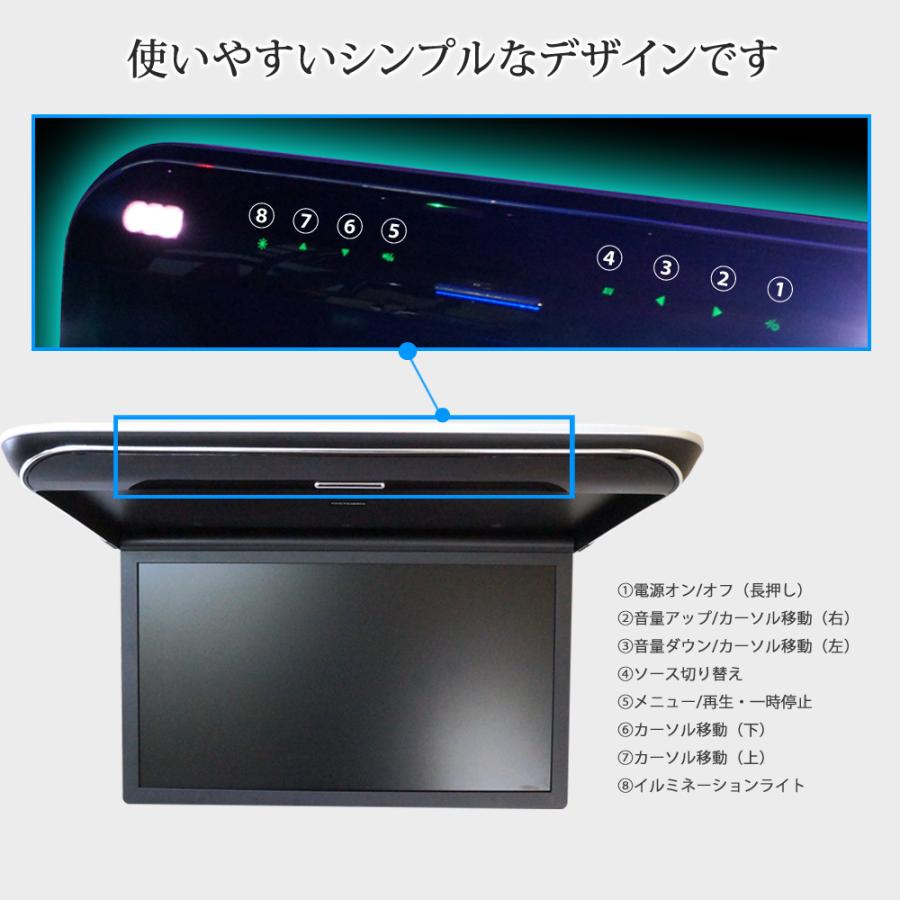 フリップダウンモニター 19.5インチ 高画質 HDMI大型車 12V 24V バス 1