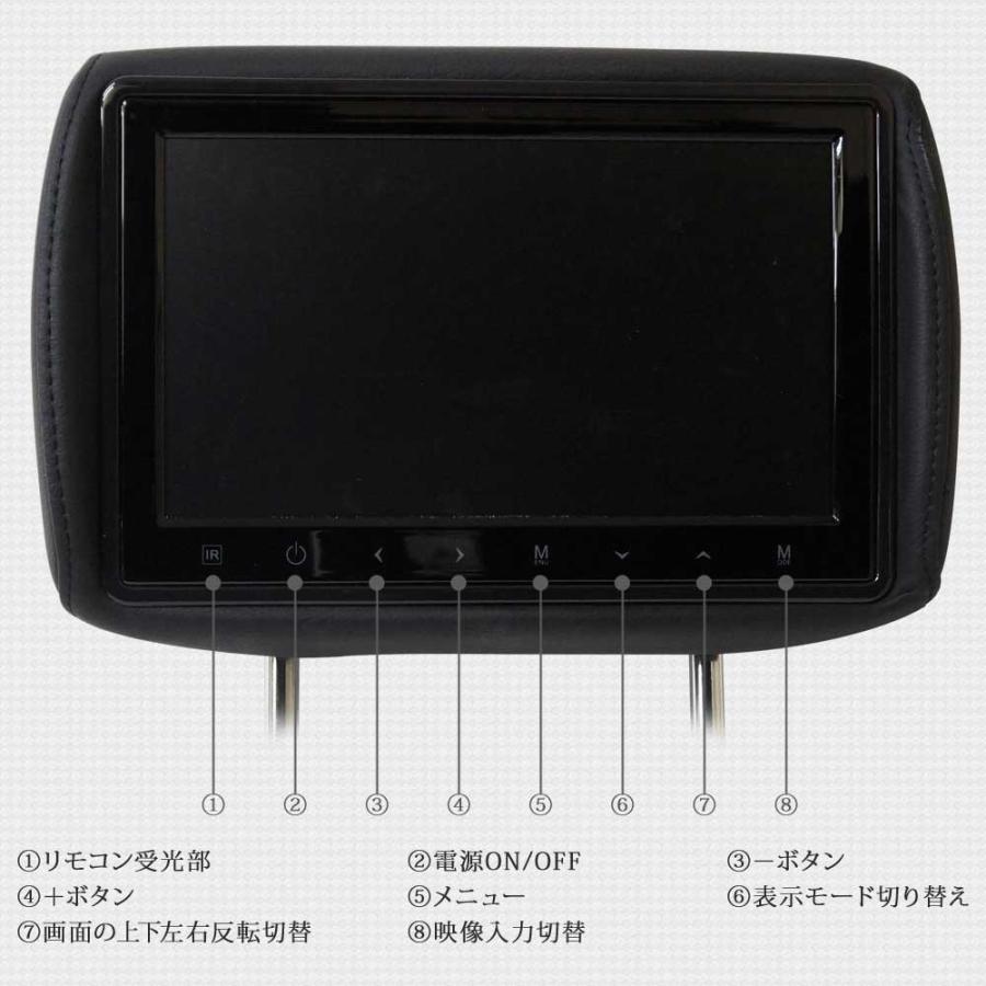 ヘッドレストモニター 大型 10インチ レザー 二個 高画質 LED