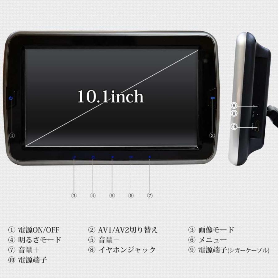 【在庫処分】ヘッドレストモニター 10.1インチ 車 タッチボタン スピーカー内蔵 IR機能 送料無 HA101 |  | 04