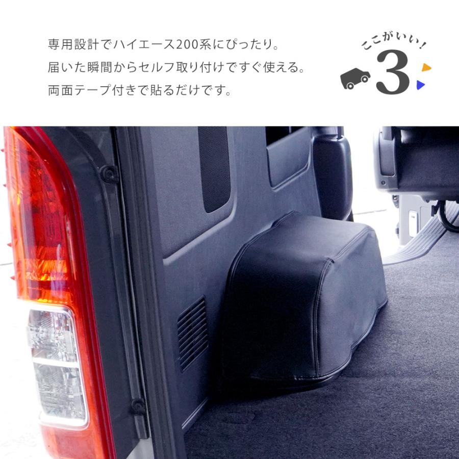 ハイエース 200系 タイヤハウスカバー タイヤカバー レジアスエース レザー 左右セット 1型 2型 3型 4型 5型 6型 7型 8型 標準 ワイド S-GL 【HS403】 |  | 04