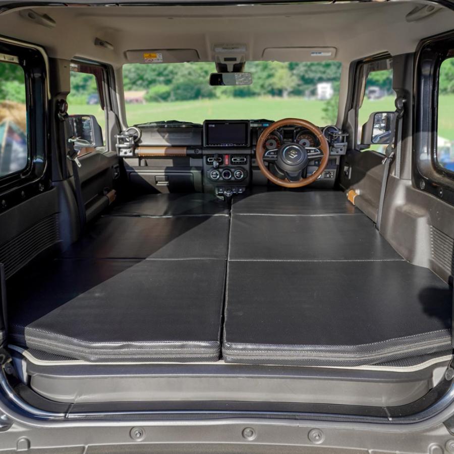 ジムニー 専用設計 車中泊 マット キャンプ 折りたたみ 黒 車
