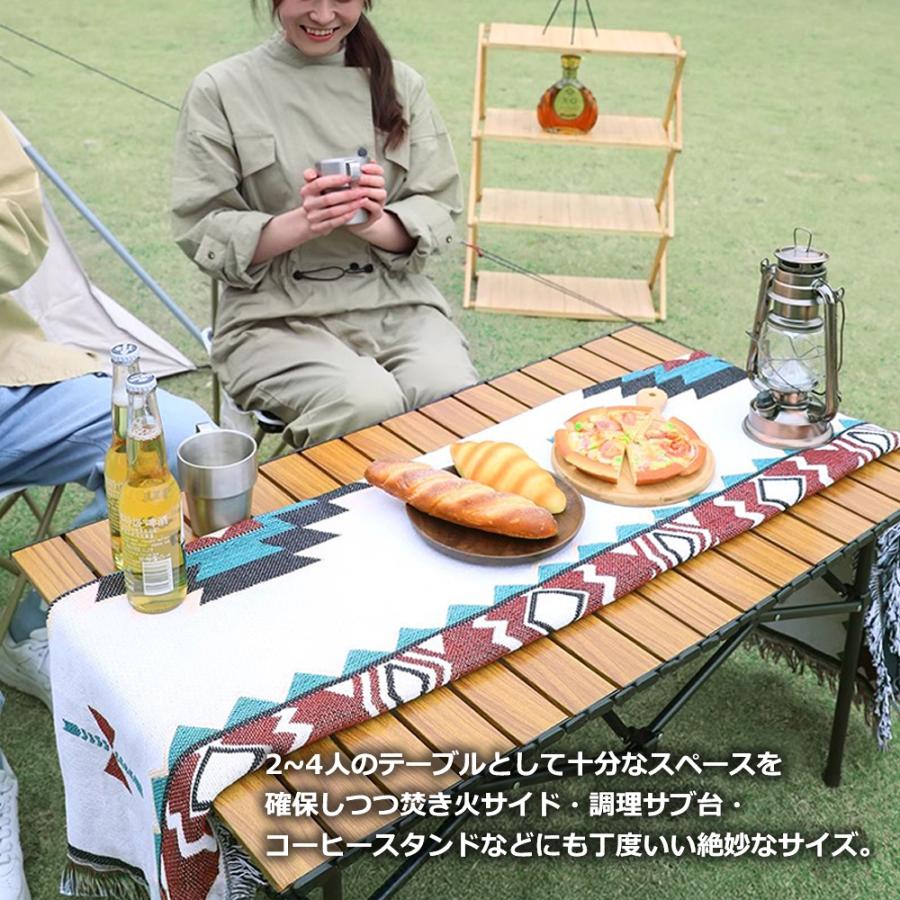 折りたたみテーブル アウトドアテーブル 木目調 ローテーブル アウトドア キャンプ テーブル  大きい 軽量  ピクニックテーブル テーブル 収納付き 送料無 K1004 |  | 03