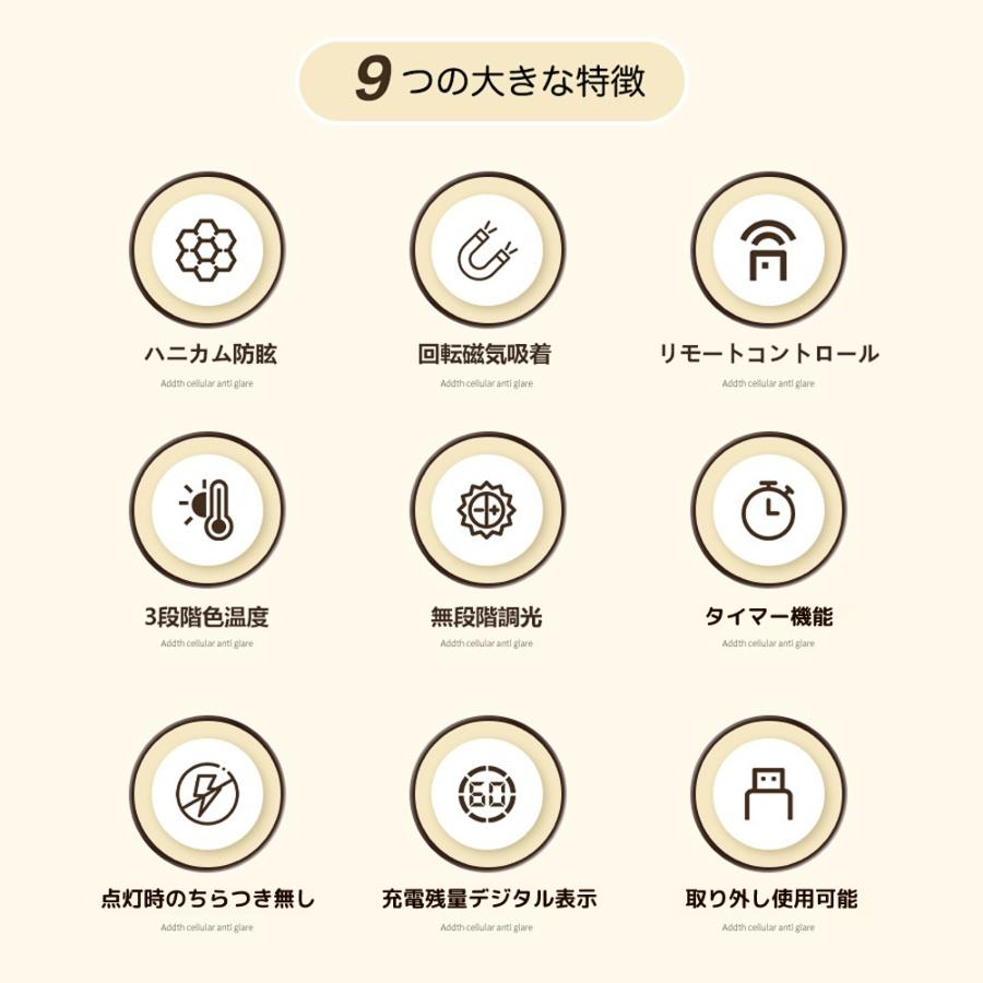 予約販売】LEDデスクライト USB充電式 無段階調光 3段階調色 角度調整