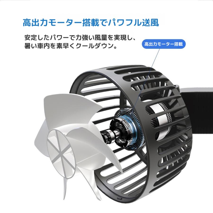 車 扇風機 サーキュレーター 後部座席 ツインファン 360度 角度調整可能 熱中症対策 車載扇風機 USB給電 ヘッドレスト カー扇風機 3階段風量 |  | 02