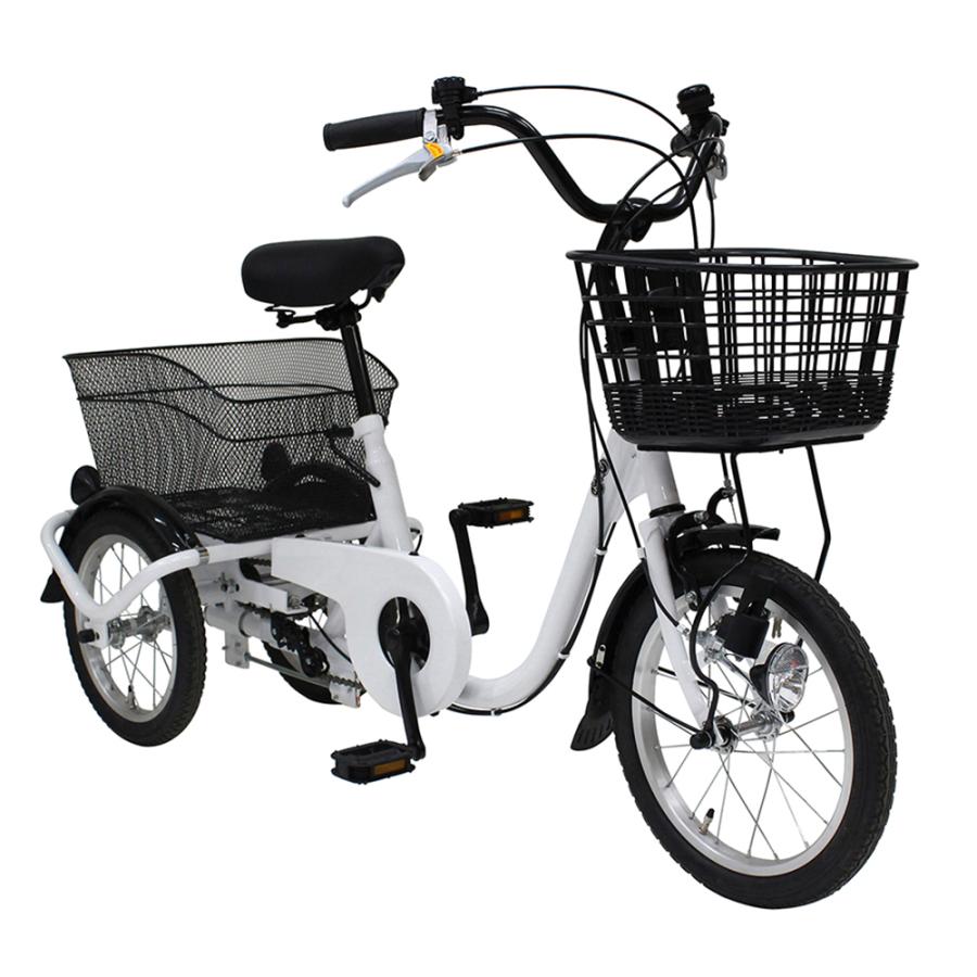 ロータイプ3輪自転車 LEDライト付き スイング機能レバー 前輪