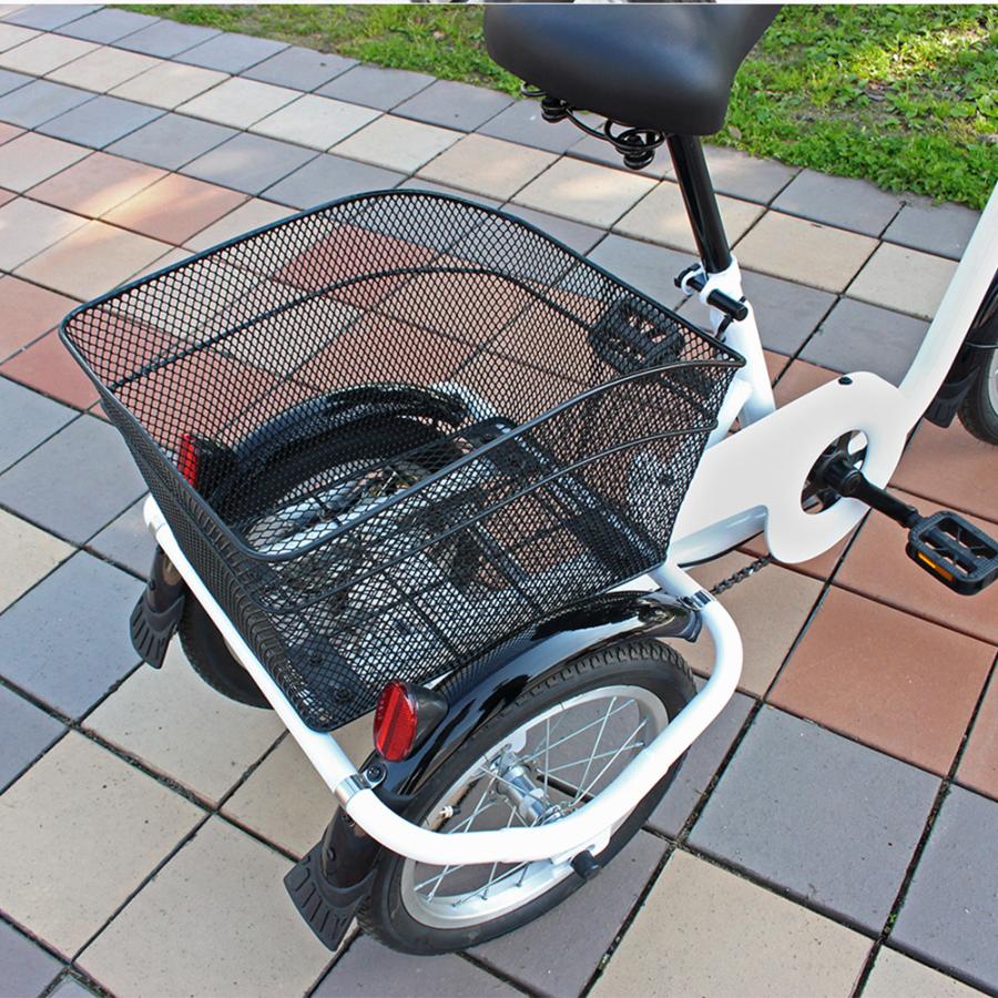 ロータイプ3輪自転車 LEDライト付き スイング機能レバー 前輪安全