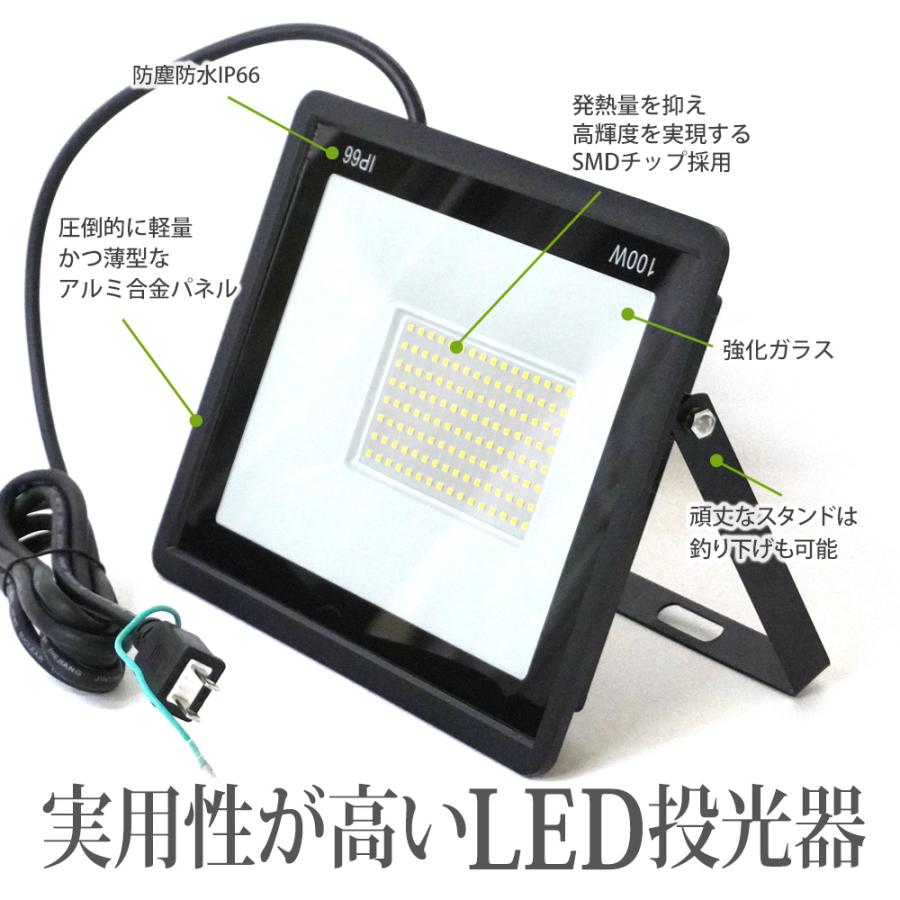 LED 投光器 薄型 50W 500W相当 6000LM 昼光色 led 防水 作業灯 IP66