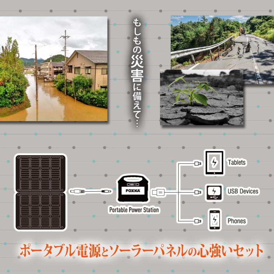 ポータブル電源 222wh 60000mAh ソーラーパネル 100W セット 家庭用 
