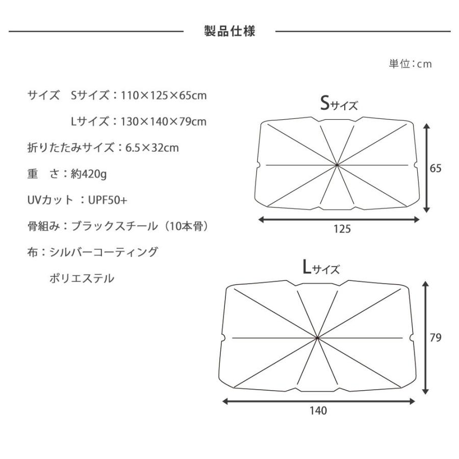 FOXKA フロントガラス サンシェード 日除け 傘タイプ コンパクト収納