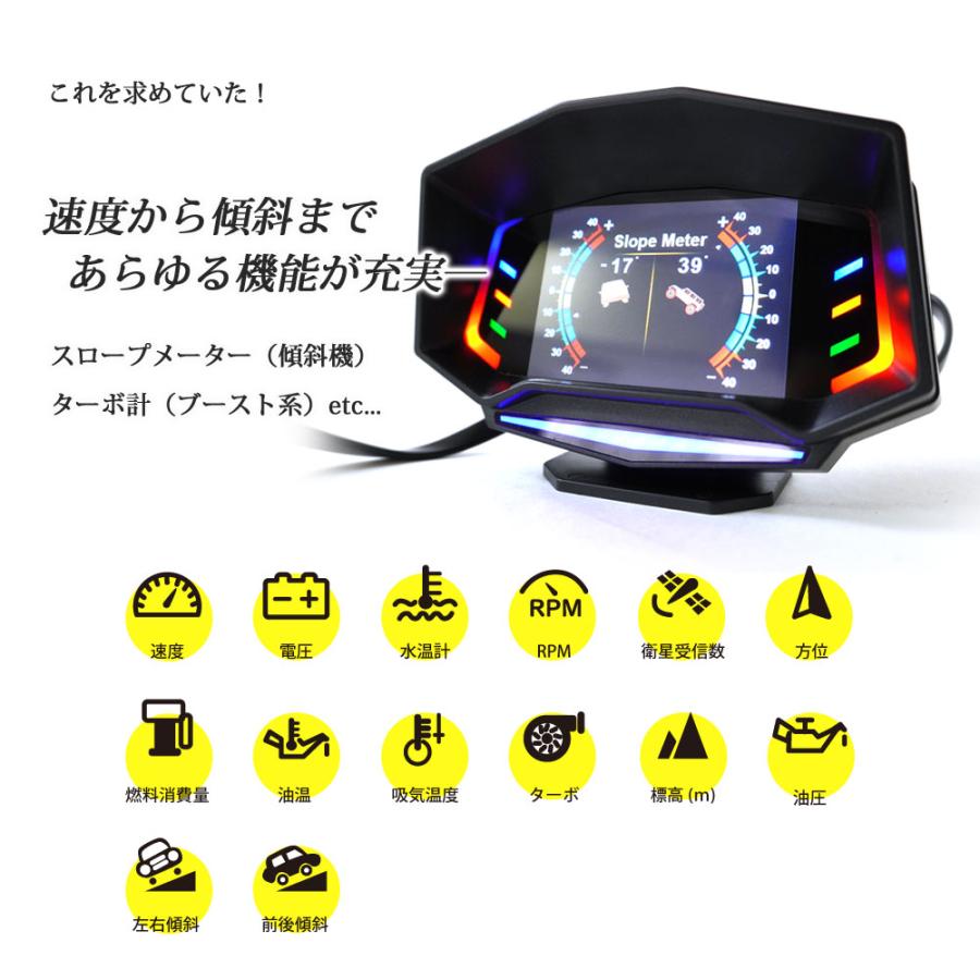 OBD2 マルチメーター タコ メーター ブースト計 HUD 日本語説明書付き