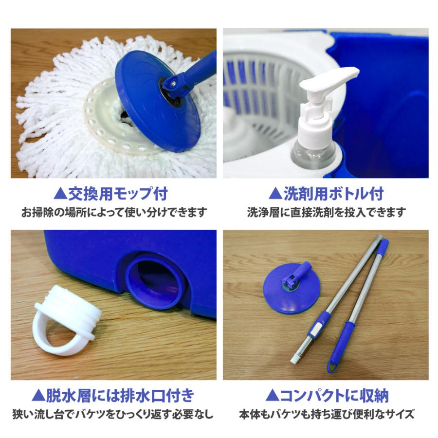 モトニモ01 02 セット 2本ずつセット 回転モップ モップ替え 2個付 トルネード スピンモップ 洗浄二槽式