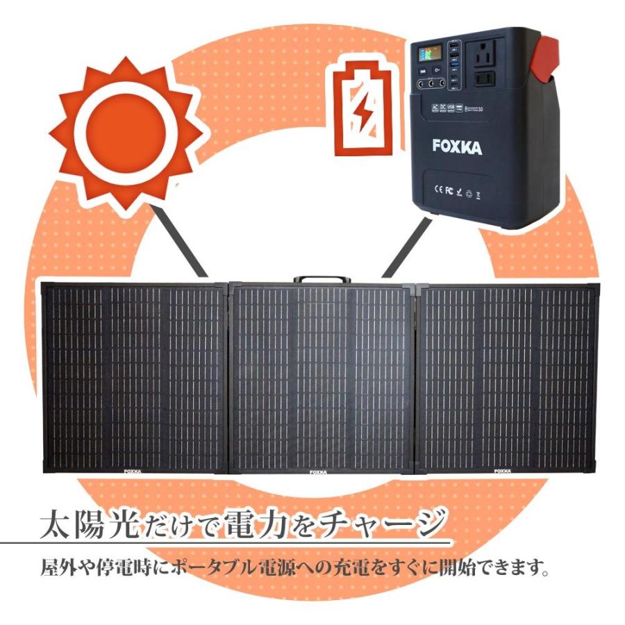 FOXKA ソーラーパネル 150W 折りたたみ 蓄電池 単結晶 小型 ソーラー