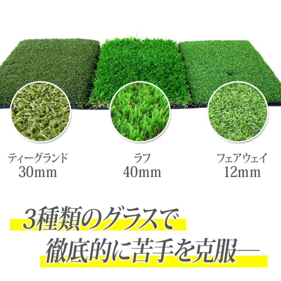 3in1 トリプルサーフェス ゴルフマット ゴムT 練習ボール10個付き T