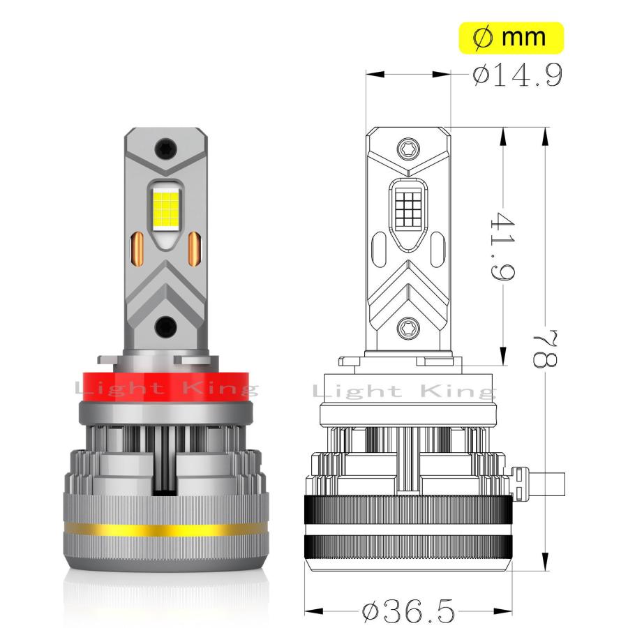 明るさ800%アップ 世界最強爆光ハイスペック H8/H11/H16 LED ヘッド