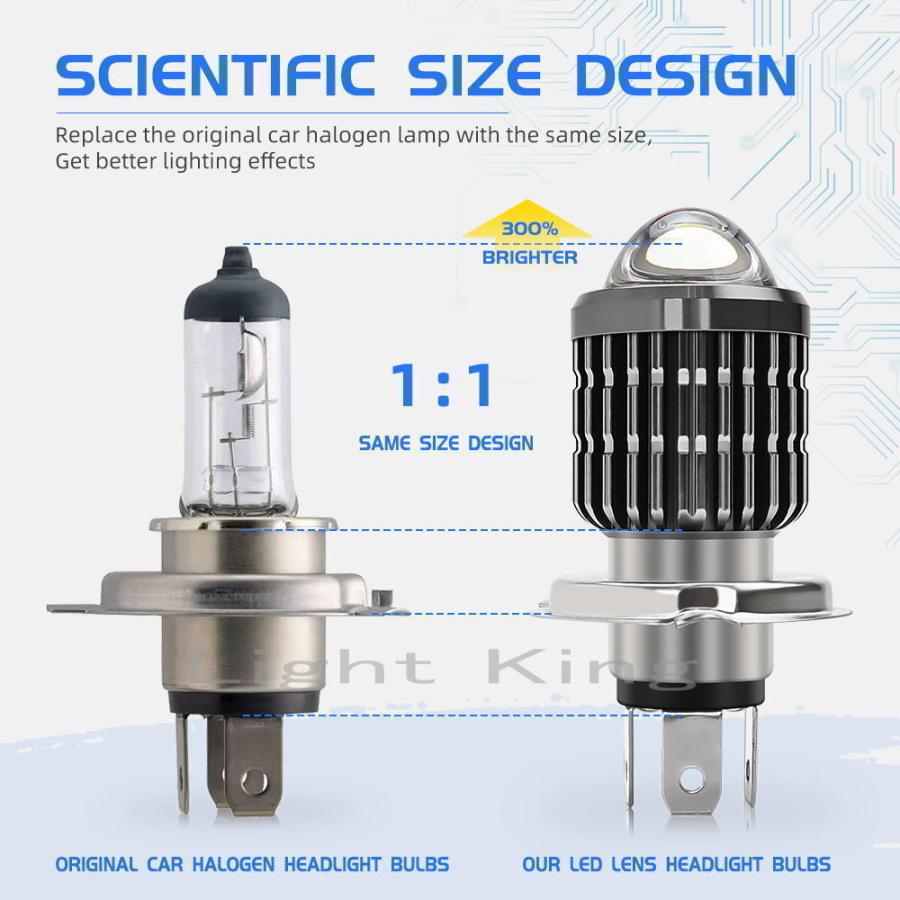 72W 8000LM H4 Hi Lo プロジェクター ファンなし LED ヘッド