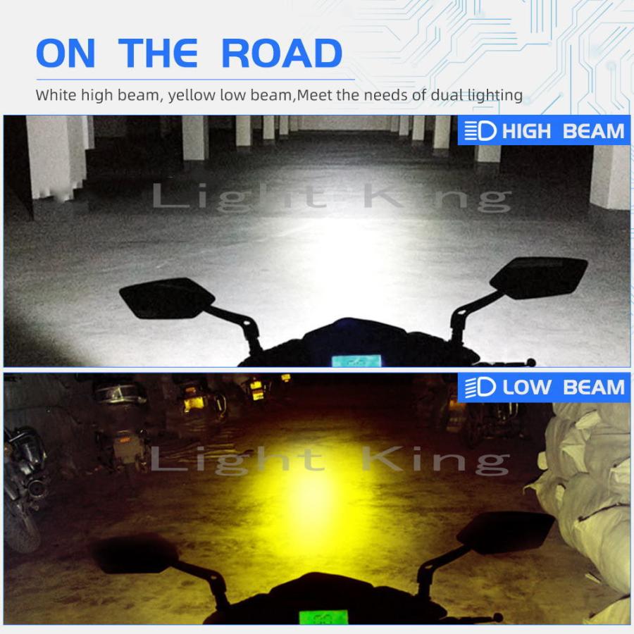 H4 8000LM Hi Lo プロジェクター搭載 ワンタッチ ポン付 バイク専用 ファンなし 72W LED ヘッドライト コードレス設計 2色変更可 黄色 白色 |  | 04