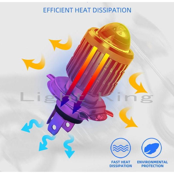 H4 8000LM Hi Lo プロジェクター搭載 ワンタッチ ポン付 バイク専用 ファンなし 72W LED ヘッドライト コードレス設計 2色変更可 黄色 白色 |  | 08