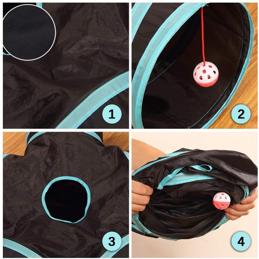 猫5通 トンネル お留守番に ペット用品 折りたたみ式 キャットトンネル 子犬 うさぎ 猫玩具 鳴るボールに付き Apaproduction Fr