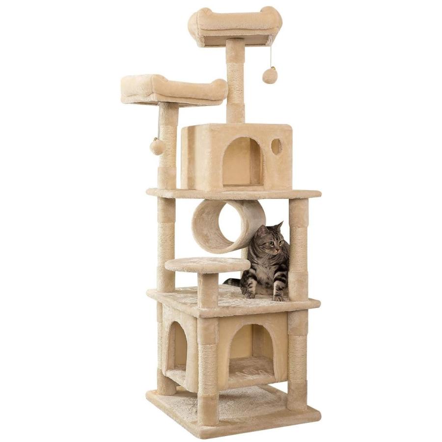 Mwpo キャットタワー 猫タワー トンネル付き 麻紐 ゆらゆらハンモック 運動用 ストレス解消 全年齢向き 157cm 匂いなし 072a Www Zenithaviation In